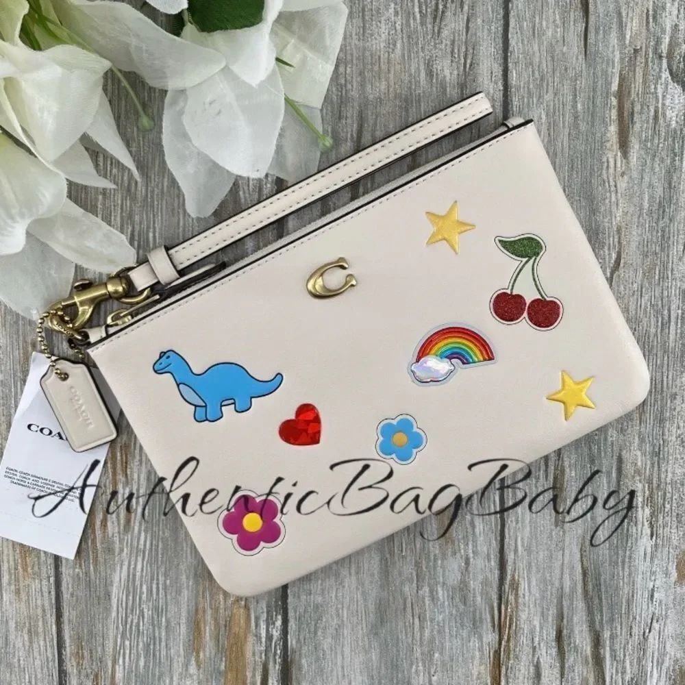 Coach Retail Sticker Print Essential Small Wristlet Wallet Bag Purse